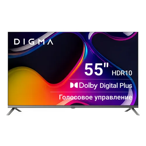 55" Телевизор Digma DM-LED55UBB41 4K Ultra HD, СМАРТ ТВ, Android, темно-серебристый