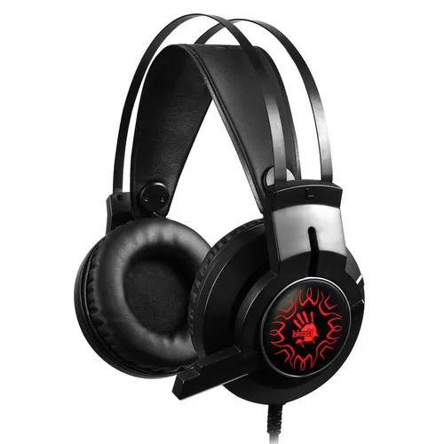 Гарнитура игровая A4TECH Bloody J437, для компьютера, мониторные, проводные, черный