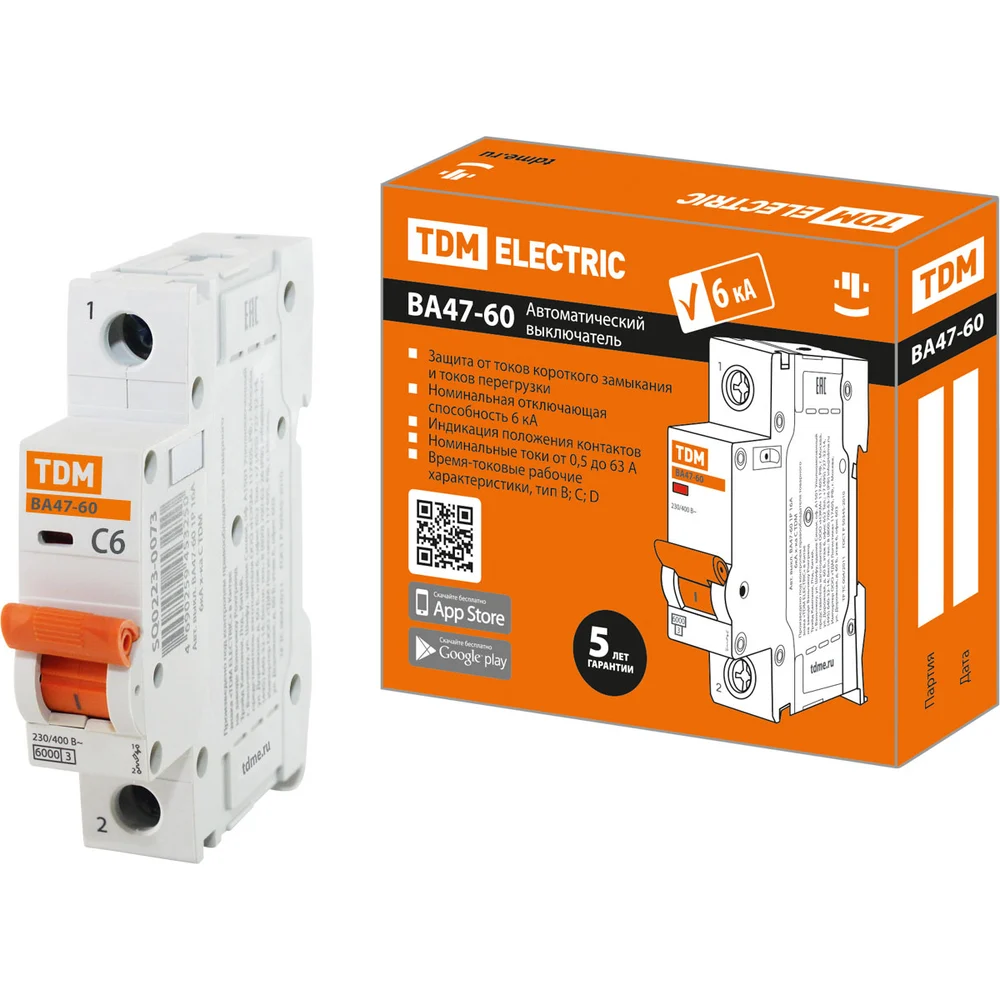 Автоматический выключатель TDM ELECTRIC ВА47-60 SQ0223-0073