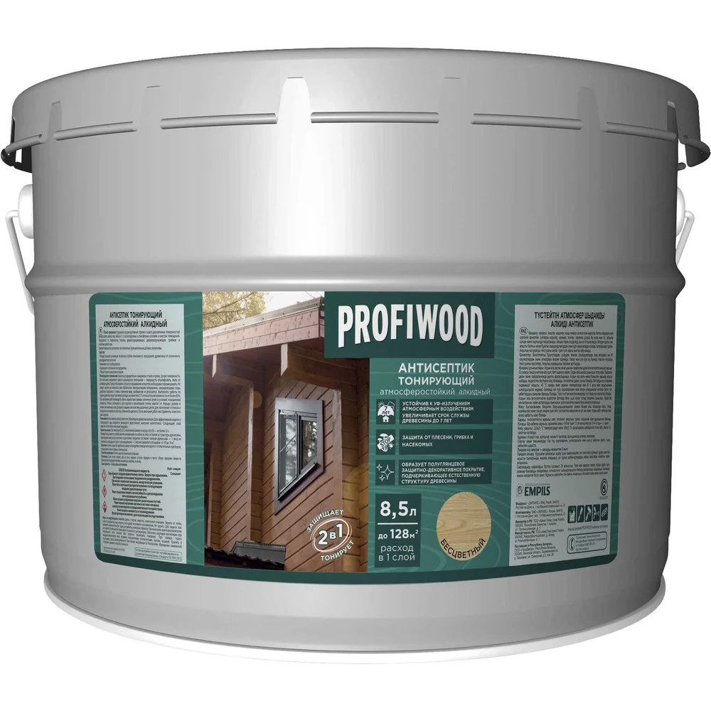Тонирующий атмосферостойкий алкидный антисептик Profiwood 3884