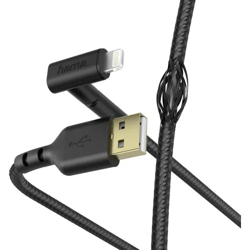 Кабель HAMA Lightning (m) - USB (m), 1.5м, MFI, 2.4A, черный [00187212]
