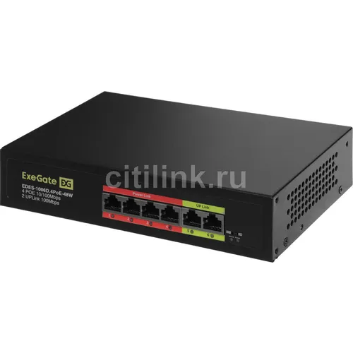 Коммутатор EXEGATE EDES-1006D.4PoE-48W, неуправляемый [ex299020rus]
