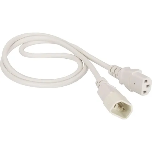 Шнур питания Lanmaster (LAN-PP13/14-1.0-WH) C13-С14 проводник.:3x0.75мм2 1м 220В 10А белый