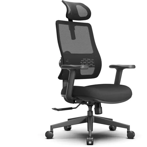 Кресло FOXGEAR Netz One, сетка/ткань, до 140кг, топ-ган люкс, регулируемые 2D подлокотники, черный