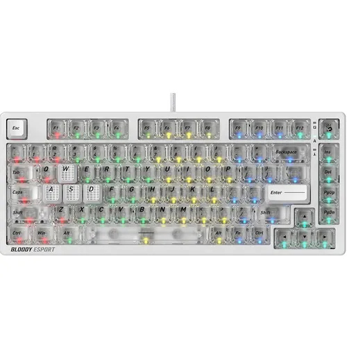 Клавиатура A4TECH Bloody MS76, проводная, USB, механическая, магнитная, белый