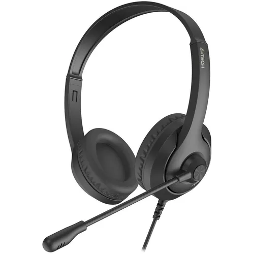 Гарнитура A4TECH Fstyler FH100i, для компьютера, накладные, проводные, черный [fh100i (stone black)]