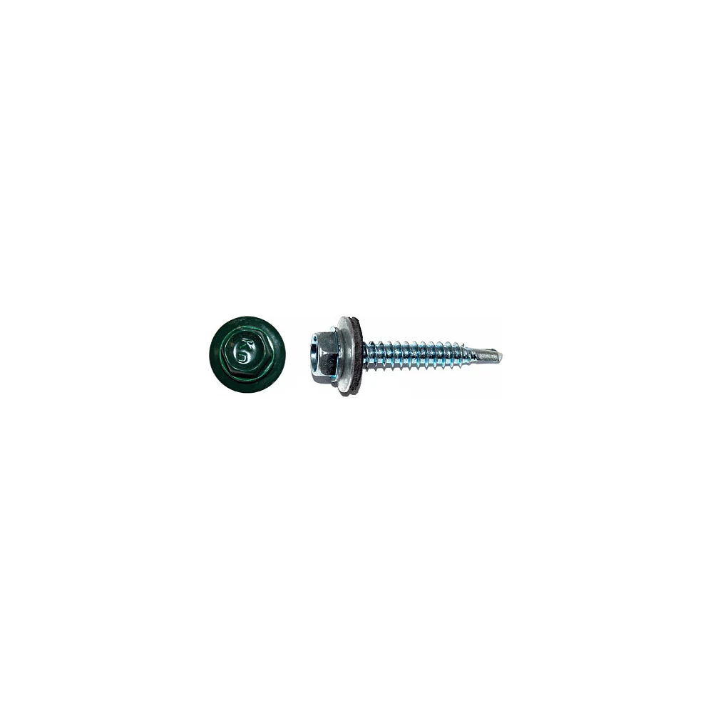 Кровельный саморез КРЕП-КОМП 5,5x25 RAL6005 тёмно-зелёный 3000 шт. ск55256005к