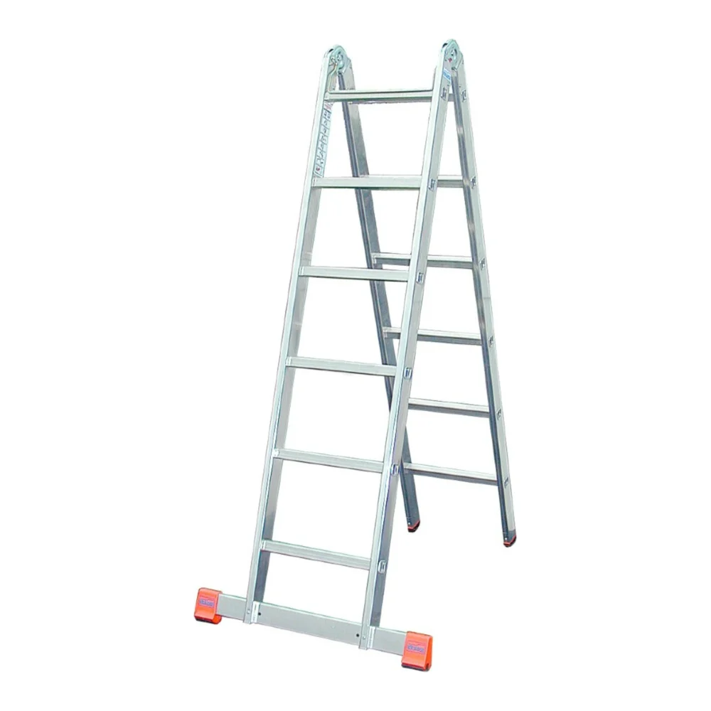 Шарнирная двусторонняя двухсекционная лестница Krause TRIMATIC 129918