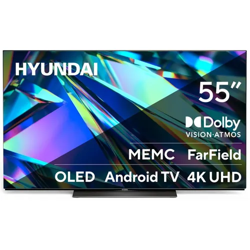 55" Телевизор Hyundai H-LED55OBU7700 OLED, 4K Ultra HD, СМАРТ ТВ, Android TV, черный