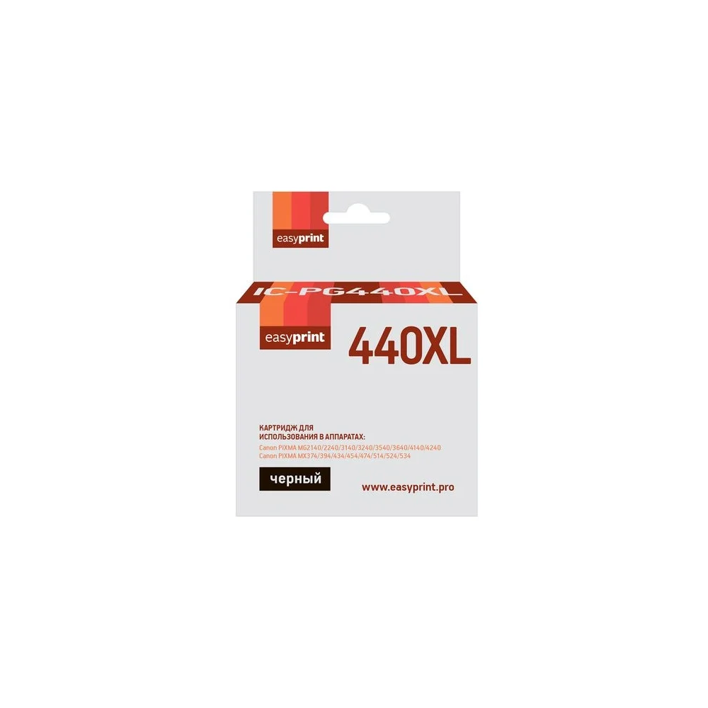 Картридж для Canon PIXMA MG2140, 3140, 3540, MX394, 434, 474, EasyPrint PG-440XL IC-PG440XL