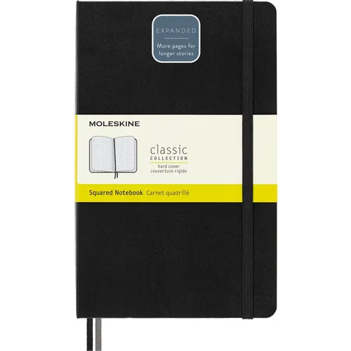 Блокнот Moleskine Classic Expended, 400стр, в клеточку, твердая обложка, черный [qp061exp]