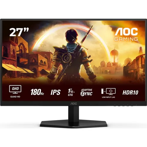 27" Монитор AOC Q27G42XE, 2560x1440, IPS, 180Гц, 2хHDMI, 1хDP, черный и черный/красный