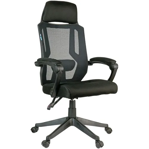 Кресло руководителя HELMI HL-E32 Ergo LUX, сетка/ткань, до 120кг, топ-ган люкс, шарнирные подлокотники, черный