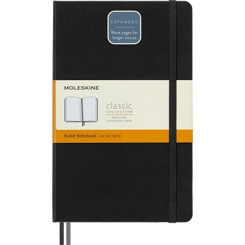 Блокнот Moleskine Classic Expended, 400стр, в линейку, твердая обложка, черный [qp060exp]