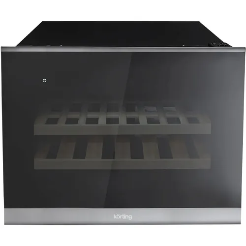 Винный шкаф Korting KFW 501 SL GXN, вместимость: 28 бутылок, 45.5см, черный