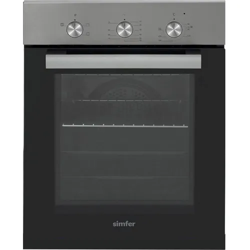 Духовой шкаф электрический Simfer B4EM14016, 49л, дверца с 2 стеклами, нержавеющая сталь/черный