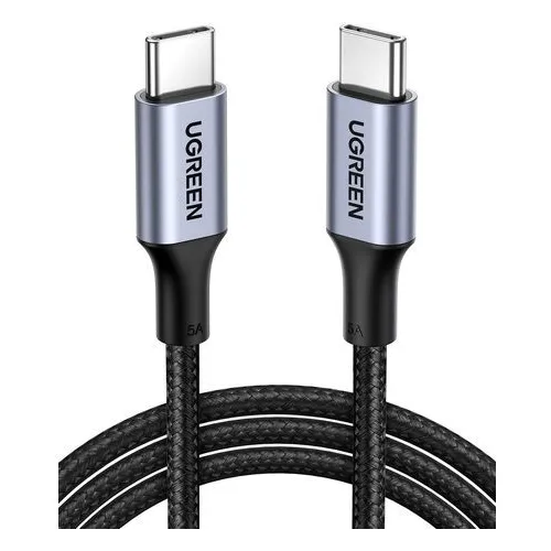 Кабель UGREEN US316, USB Type-C (m) - USB Type-C (m), 2м, 5A, черный [70429]