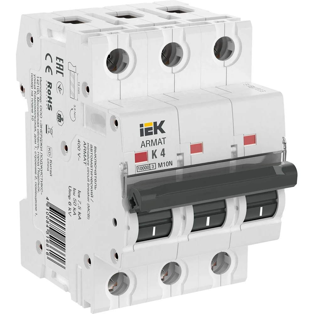Автоматический выключатель IEK armat m10n AR-M10N-3-K004
