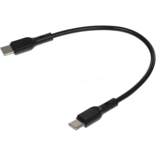 Кабель BORASCO USB Type-C (m) - USB Type-C (m), 0.2м, черный [52594]