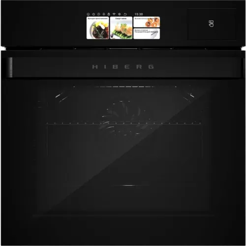 Духовой шкаф электрический HIBERG S-VM 6615 B i-Smart, 66л, дверца с 3 стеклами, черный