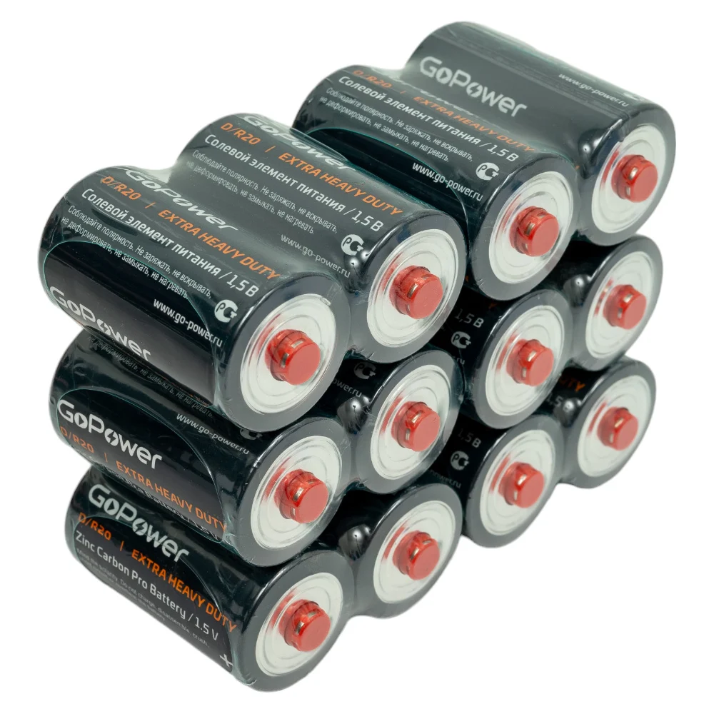 Батарейка GoPower R20 00-00015597