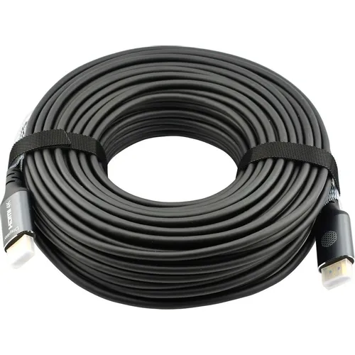 Кабель аудио-видео Cactus CS-HDMI-AOC-2-30, HDMI (m) - HDMI (m), ver 2.0, 30м, GOLD, черный