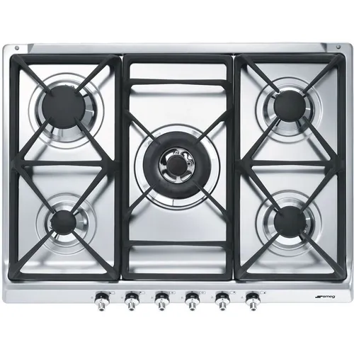 Газовая варочная панель SMEG Classica SE70SGH-5, 5 конфорок, нержавеющая сталь, серебристый