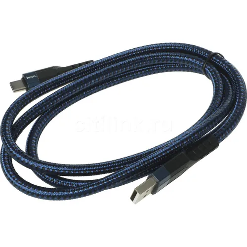 Кабель Hoco U110, USB Type-C (m) - USB (m), 1.2м, MFI, 3A, синий [70615]