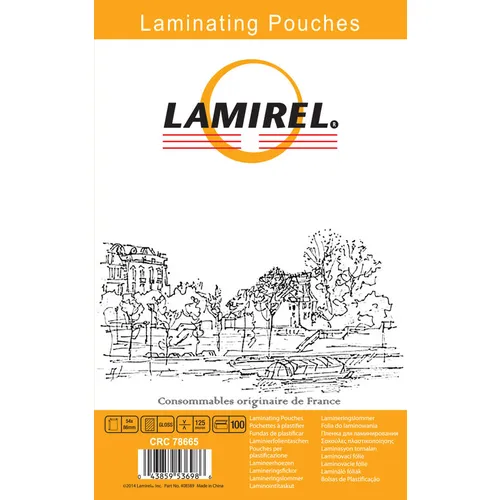 Пленка для ламинирования Fellowes Lamirel, 125мкм, 54х86 мм, 100шт., глянцевая