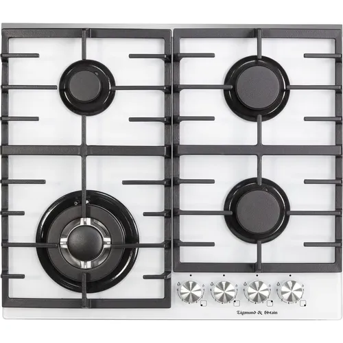 Газовая варочная панель ZIGMUND & SHTAIN M 28.6 W, 4 конфорки, закаленное стекло, белый