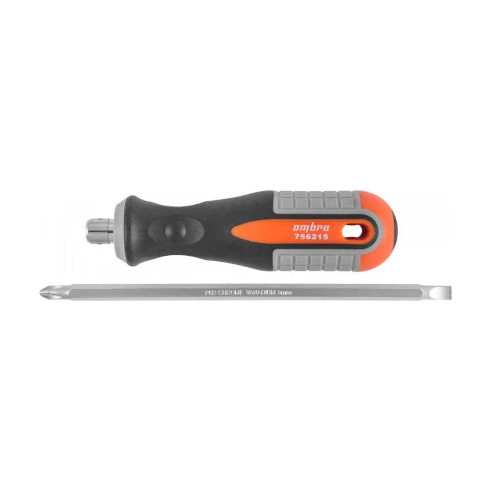 Стержневая двусторонняя отвертка Ombra 756215 ROUND GRIP 55777