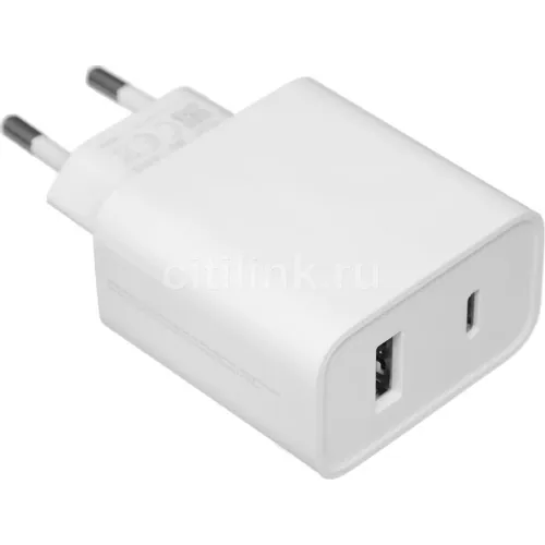 Сетевое зарядное устройство Xiaomi Mi 33w Wall Charger, USB-A, USB-C, 33Вт, 3A, белый [bhr4996gl]