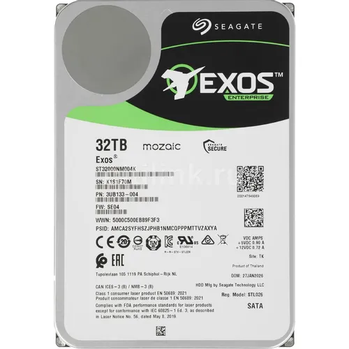 Жесткий диск Seagate Exos M ST32000NM004K, 32ТБ, HDD, SATA III, 3.5"