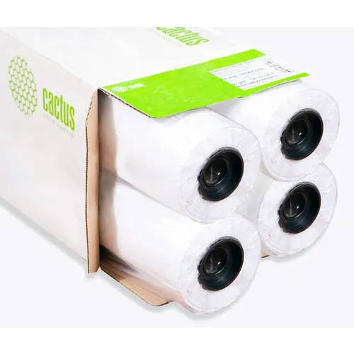 Бумага Cactus CS-LFP90-914457-4, 914мм х 45.7м, 90г/м2, белый, 4 рулона в упаковке