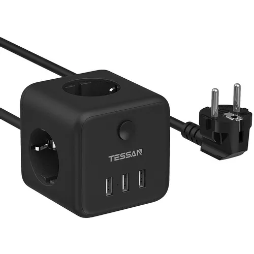 Сетевой фильтр TESSAN TS-301, 1.5м, черный
