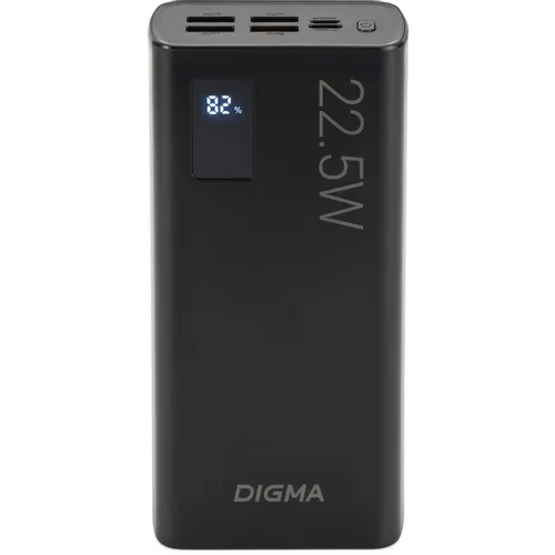 Внешний аккумулятор (Power Bank) Digma DGPF30A, 30000мAч, черный [dgpf30a22abk]