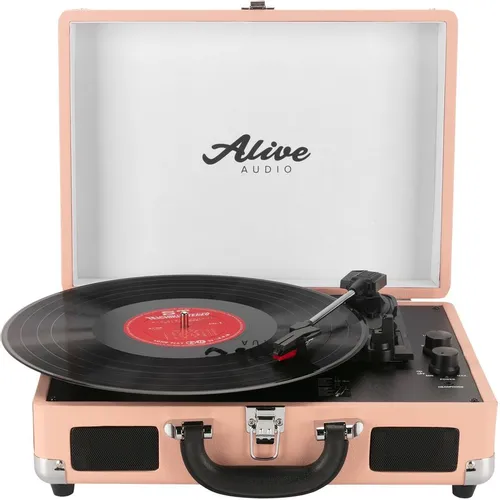 Виниловый проигрыватель ALIVE AUDIO Glam, ручной, розовый [glm-01-bu]