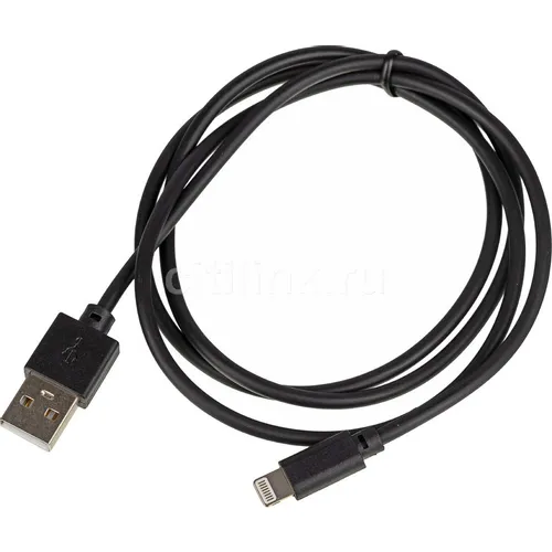 Кабель Lightning (m) - USB (m), 1м, 2.4A, черный