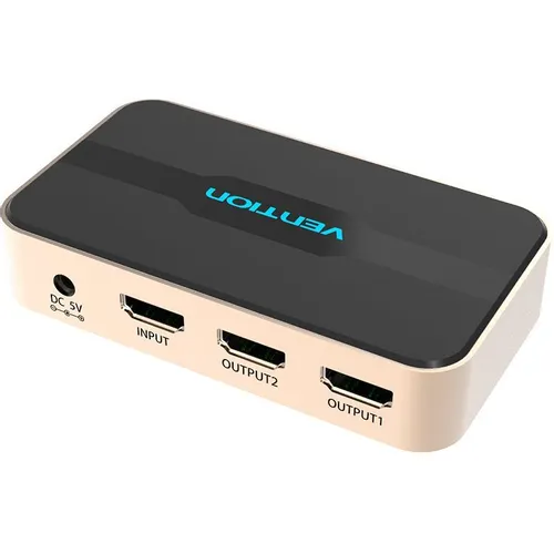 Сплиттер видео VENTION 2хHDMI (f) - HDMI (f), ver 1.4, GOLD, золотистый [acbg0]
