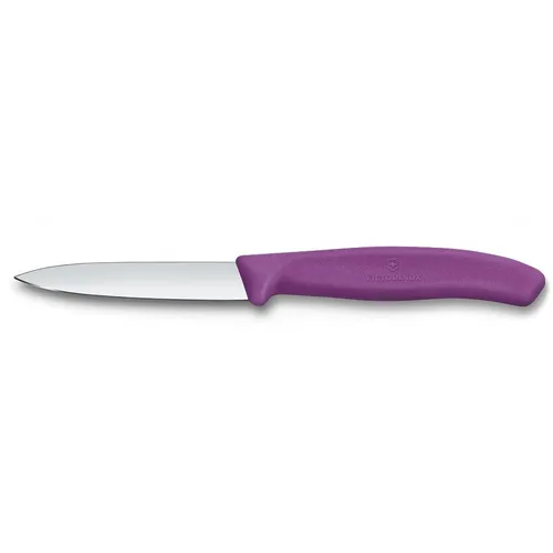 Нож кухонный Victorinox Swiss Classic, универсальный, для чистки овощей и фруктов, 80мм, заточка прямая, стальной, пурпурный [6.7605.c1]