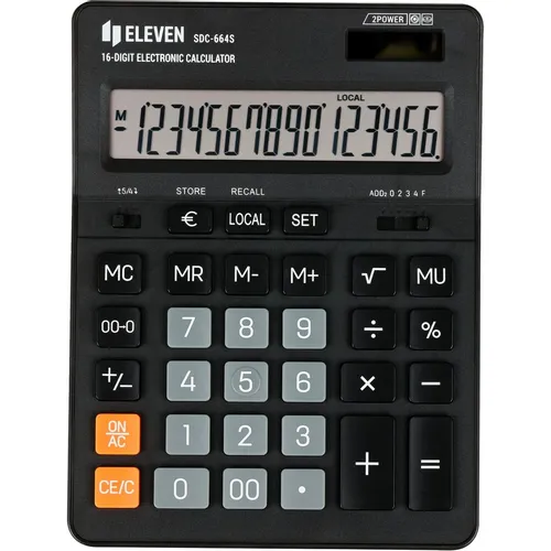 Калькулятор ELEVEN SDC-664S, 16-разрядный, черный