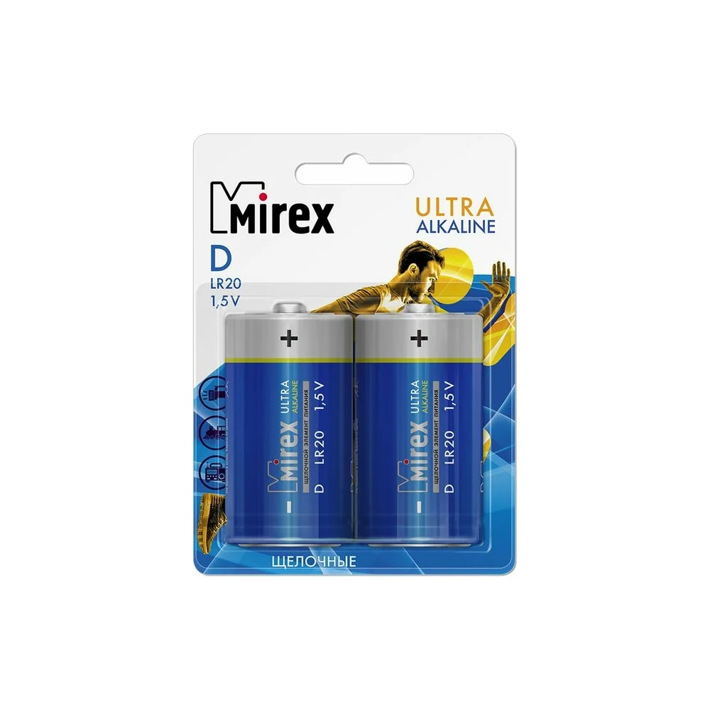 Щелочная батарея Mirex 23702-LR20-E2