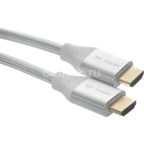 Кабель аудио-видео Cactus CS-HDMI.2.1-1.8, HDMI (m) - HDMI (m), ver 2.1, 1.8м, GOLD, серебристый