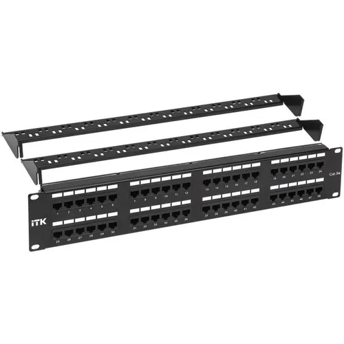 Патч-панель ITK PP48-2UC5EU-D05-1 19" 2U 48xRJ45 кат.5E UTP