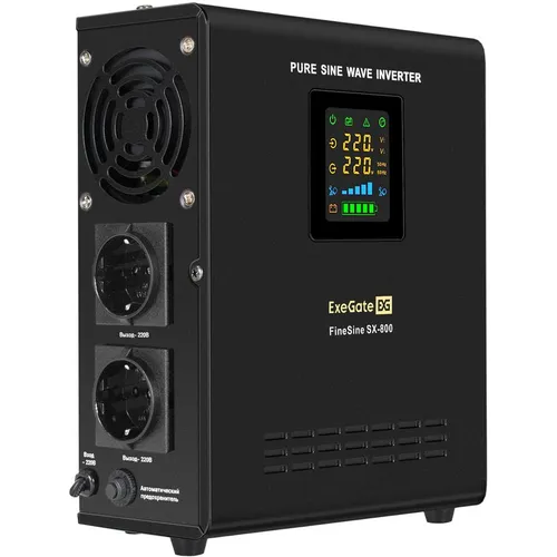 ИБП EXEGATE FineSine SX-800.LCD.AVR.2SH, 800ВA [ex295996rus]