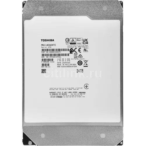 Жесткий диск Toshiba Enterprise Capacity MG11ACA24TE, 24ТБ, HDD, SATA III, 3.5"