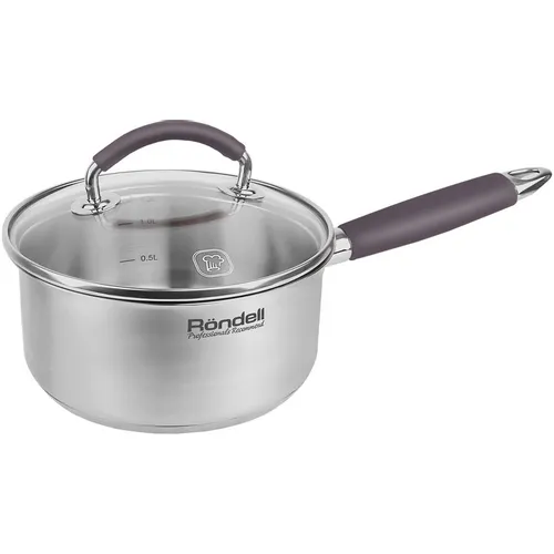 Ковш Rondell Akzent RDS-1386, 1.3л, с крышкой, стальной