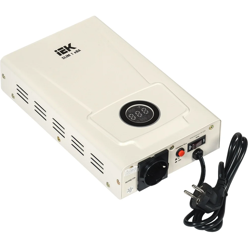 Настенный однофазный стабилизатор напряжения IEK SLIM IVS22-1-001-09