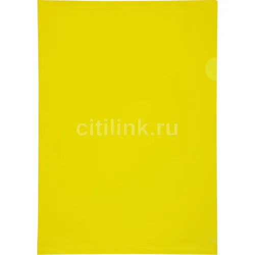 Папка-уголок Бюрократ -E310/1YEL, A4, пластик, 0.18мм, желтый 20 шт./кор.