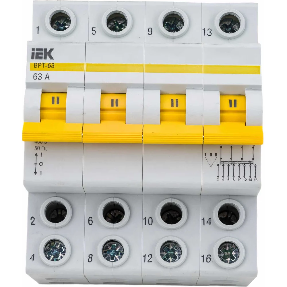 Трехпозиционный выключатель-разъединитель IEK ВРТ-63 MPR10-4-063